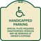 Signmission Handicapped Parking Special Plate Required Unauthorized Vehicles May Be Removed at Ow, TG-1818-23913 A-DES-TG-1818-23913 - alternate 1